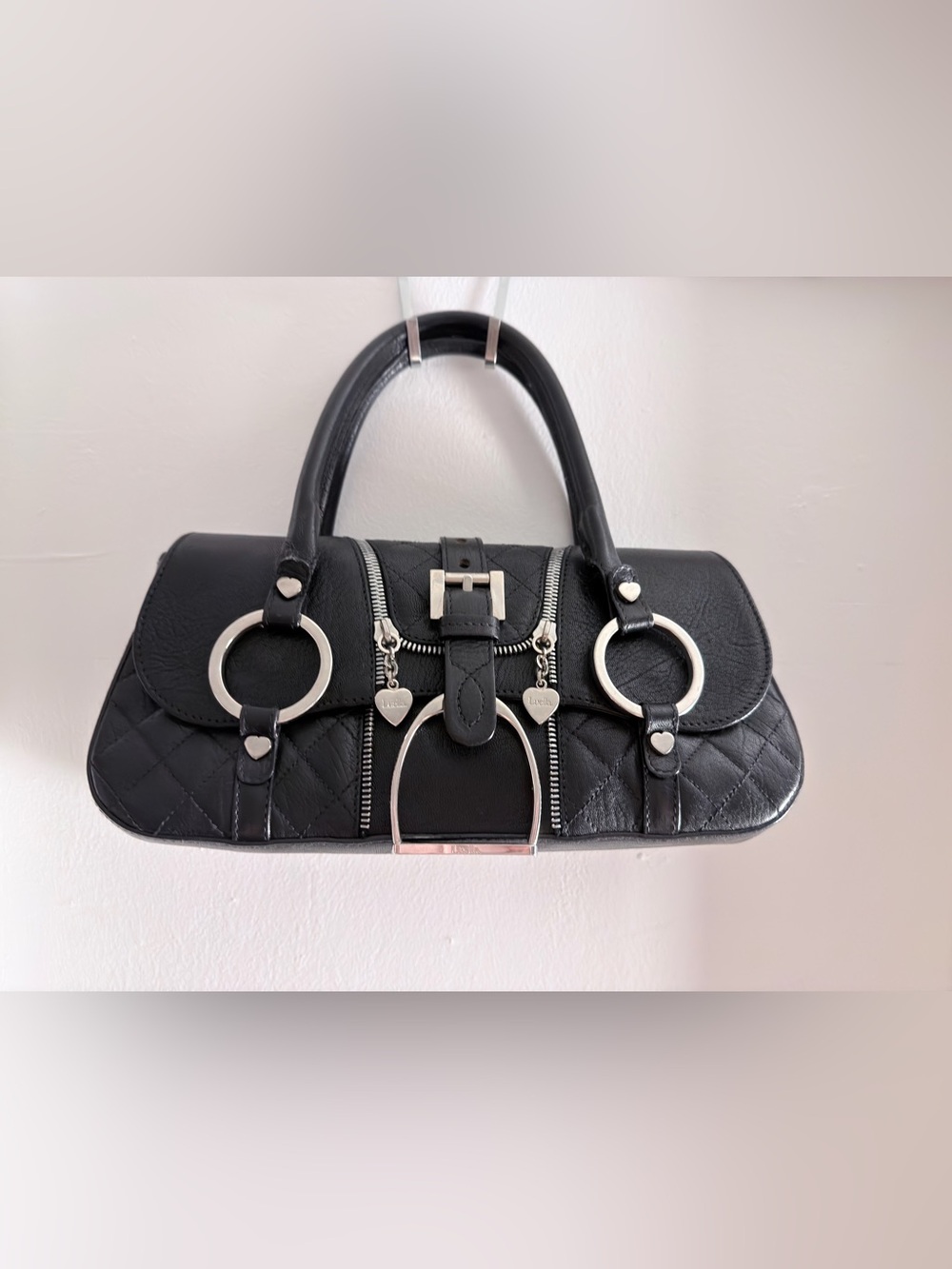 Luella Bartley Black Quilted Stirrup Bag - Excellent Condition - Vintage Y2K